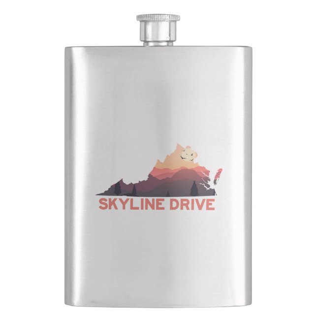 Skyline Drive Shenandoah Virginia Map Flask (Front)