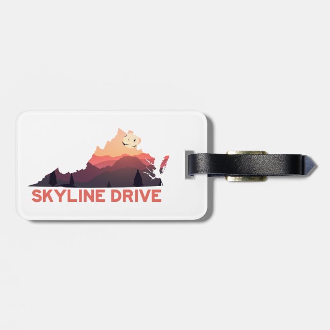 Skyline Drive Shenandoah Virginia Map Luggage Tag (Back Horizontal)