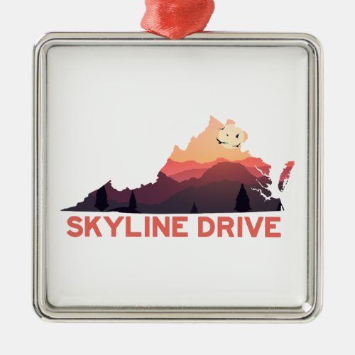 Skyline Drive Shenandoah Virginia Map Metal Ornament