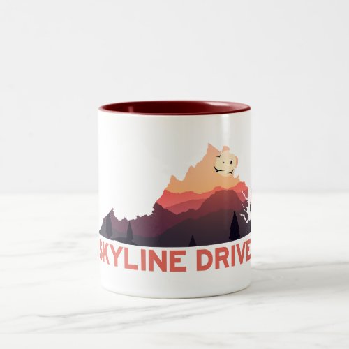 Skyline Drive Shenandoah Virginia Map Two_Tone Coffee Mug