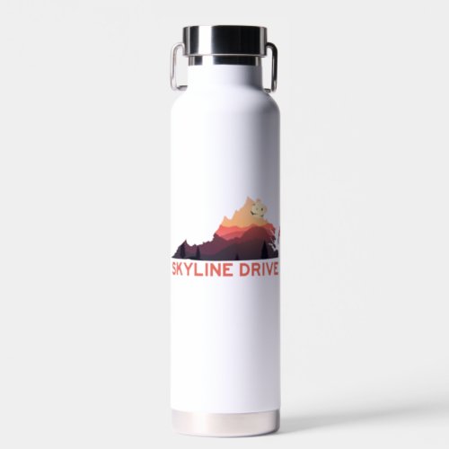 Skyline Drive Shenandoah Virginia Map Water Bottle
