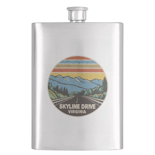 Skyline Drive Shenandoah Virginia Mountains Flask (Front)