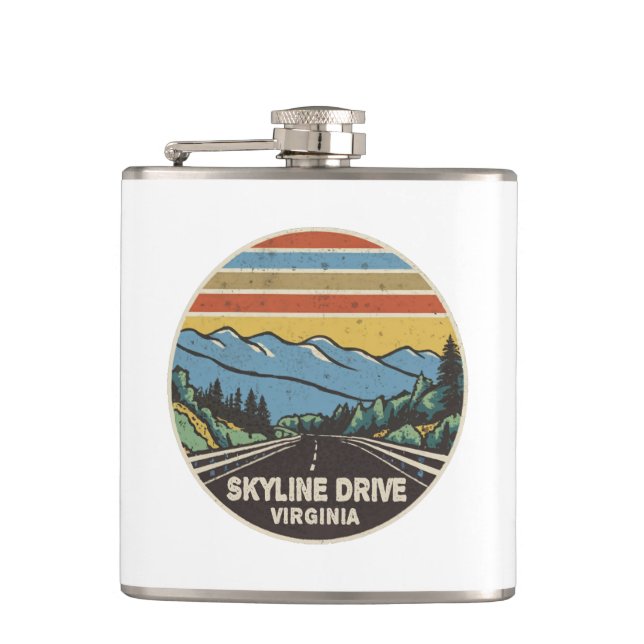 Skyline Drive Shenandoah Virginia Mountains Flask (Front)