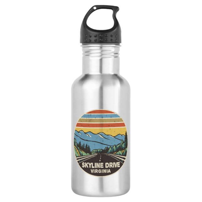 Skyline Drive Shenandoah Virginia Mountains Stainless Steel Water Bottle (Front)