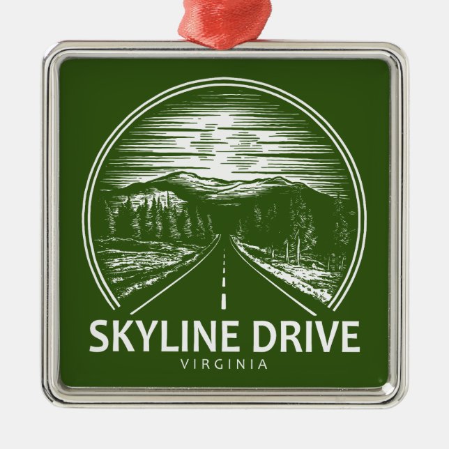 Skyline Drive Virginia Forest Metal Ornament (Front)