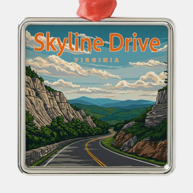 Skyline Drive Virginia Landscape Metal Ornament (Front)