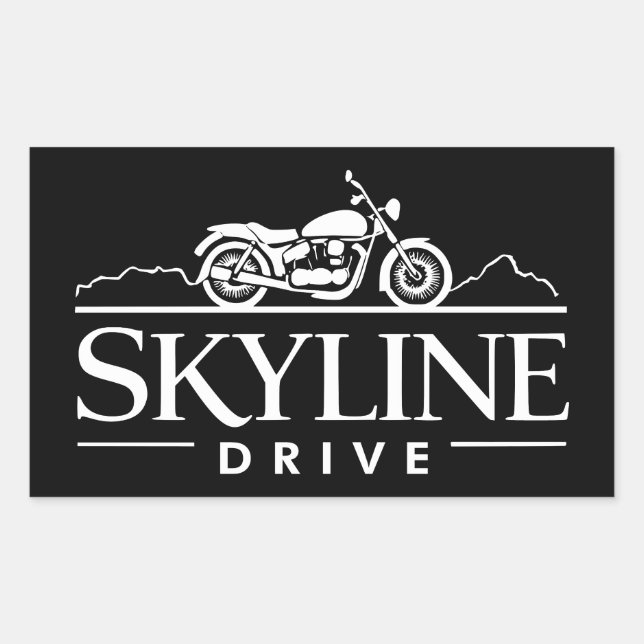 Skyline Drive Virginia Motorcycle Rectangular Sticker (Front)