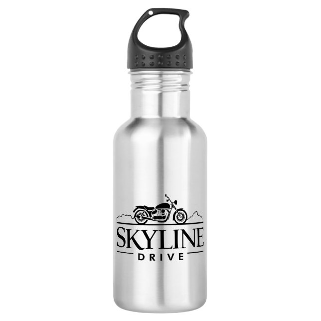Skyline Drive Virginia Motorcycle Stainless Steel Water Bottle (Front)