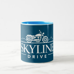 Skyline Drive Virginia Motorcycle Two-Tone Coffee Mug