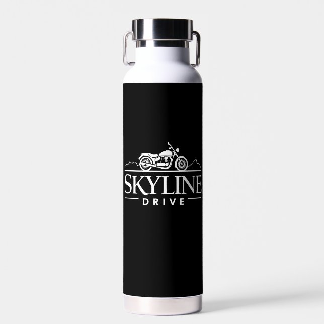 Skyline Drive Virginia Motorcycle Water Bottle (Front)