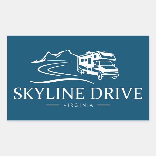 Skyline Drive Virginia Recreational Vehicle Rectangular Sticker (Front)