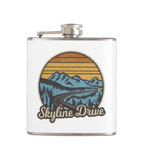 Skyline Drive Virginia Retro Flask