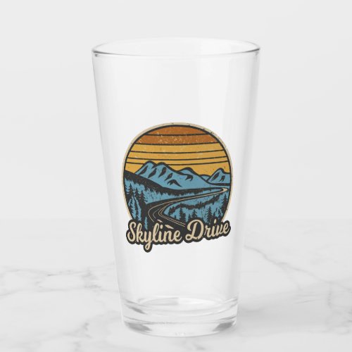 Skyline Drive Virginia Retro Glass
