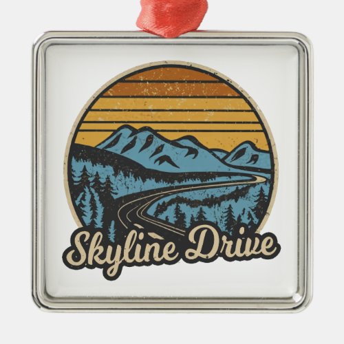 Skyline Drive Virginia Retro Metal Ornament