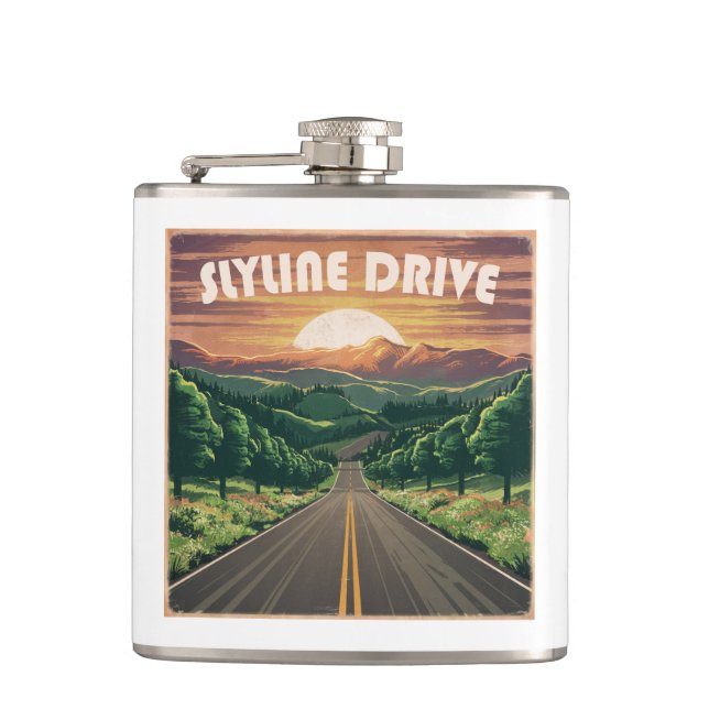 Skyline Drive Virginia Sunset Flask (Front)