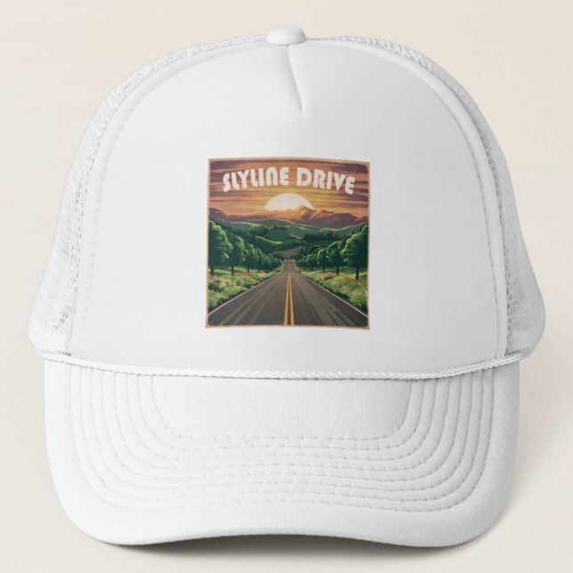 Skyline Drive Virginia Sunset Trucker Hat (Front)
