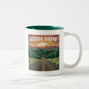 Skyline Drive Virginia Sunset Two-Tone Coffee Mug