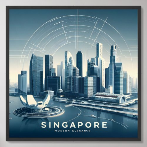 Skyline Fantasy Singapores Modern Elegance Framed Art