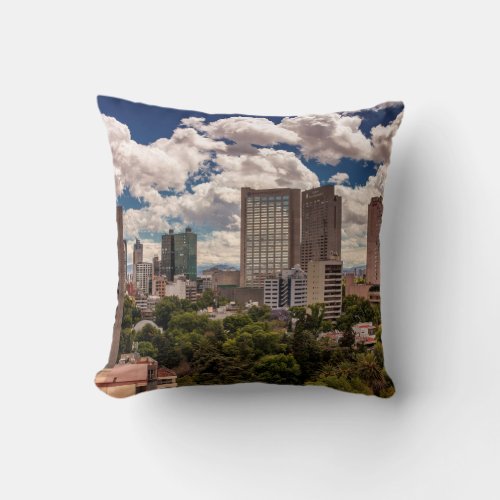 Skyline From The Hotels In Polanco Mexico City Throw Pillow