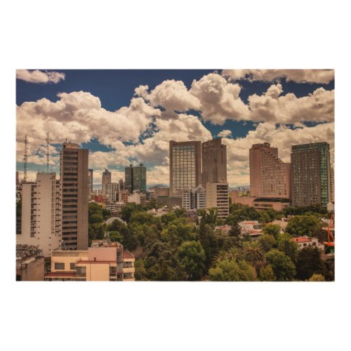 Skyline From The Hotels In Polanco Mexico City Wood Wall Decor