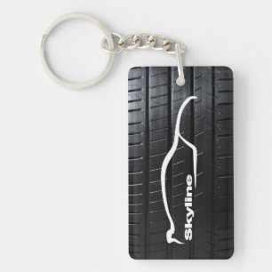 Skyline GT-R with tire tread Keychain