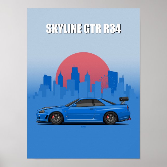 Skyline GTR R34 Poster – JDM Icon (Front)