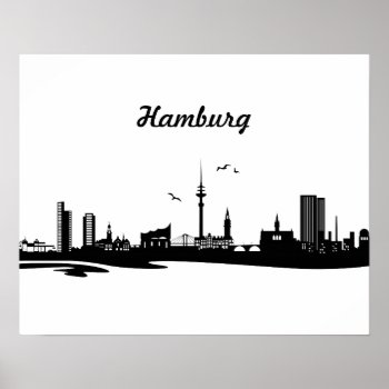Skyline Hamburg Poster by JiSign at Zazzle