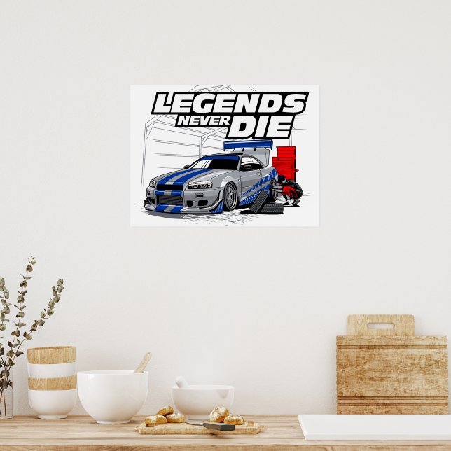 SKYLINE LEGENDS NEVER DIE! POSTER (Kitchen)