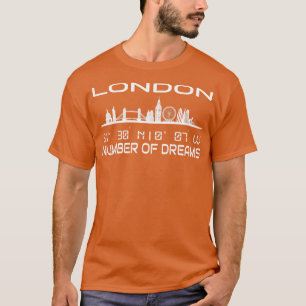 Skyline London Silhouette GPS Coordinates 1 T-Shirt