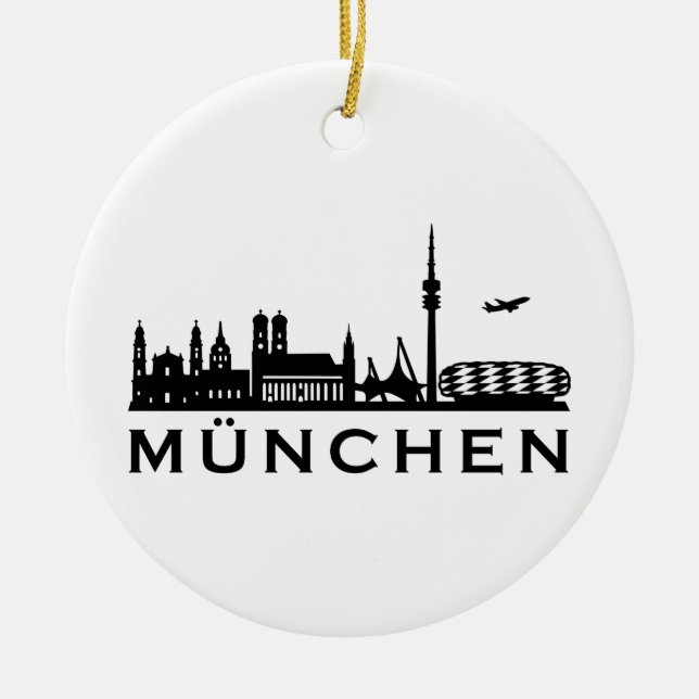 Skyline Munich Ceramic Ornament (Front)