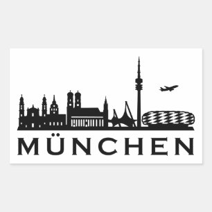 Skyline Munich Rectangular Sticker