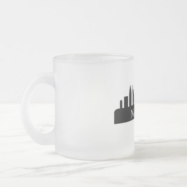 Skyline New York Frosted Glass Coffee Mug (Left)