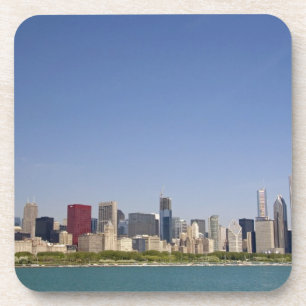 Skyline of Chicago, Illinois, USA. Beverage Coaster