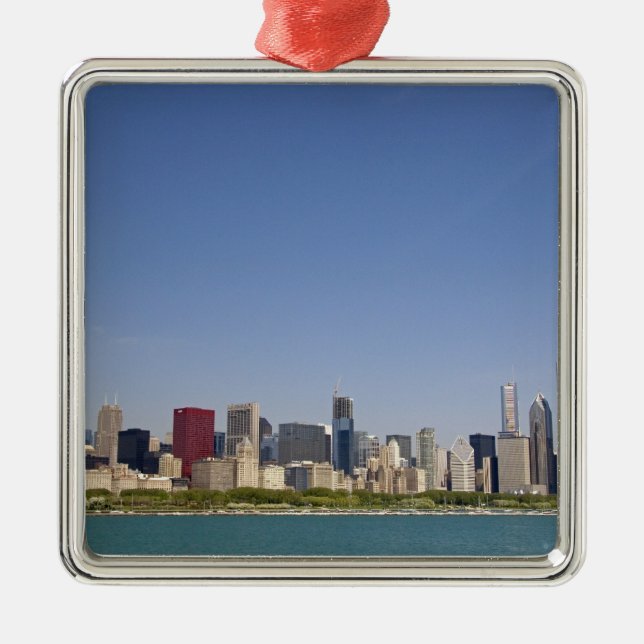 Skyline of Chicago, Illinois, USA. Metal Ornament (Front)