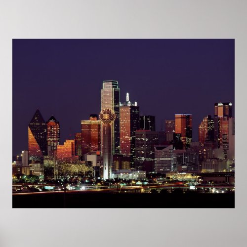 Skyline of Dallas Texas Poster
