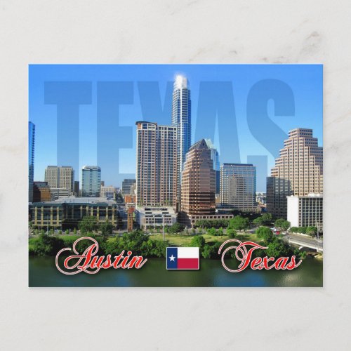 Skyline of Downtown Austin Texas Postcard