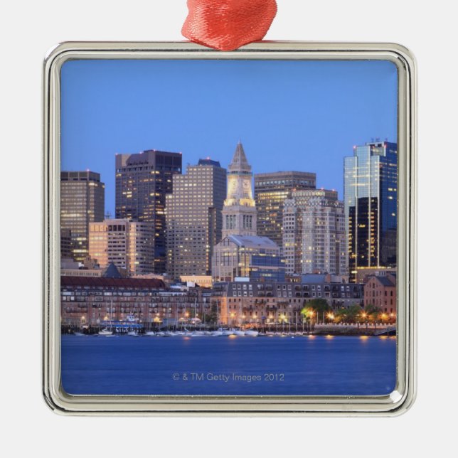 Skyline of downtown Boston from inner Boston Metal Ornament (Front)