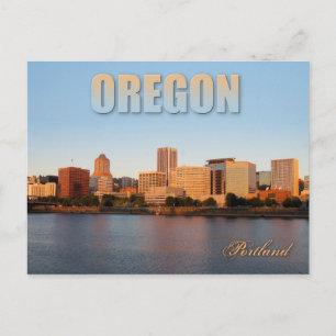 Skyline of downtown Portland, Oregon at sunset Postcard