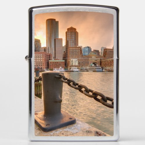 Skyline of Financial District of Boston Zippo Lighter