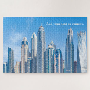 Skyline of futuristic city skyscrapers in Dubai, Jigsaw Puzzle