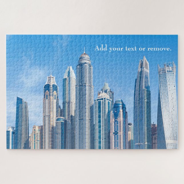 Skyline of futuristic city skyscrapers in Dubai, Jigsaw Puzzle (Horizontal)