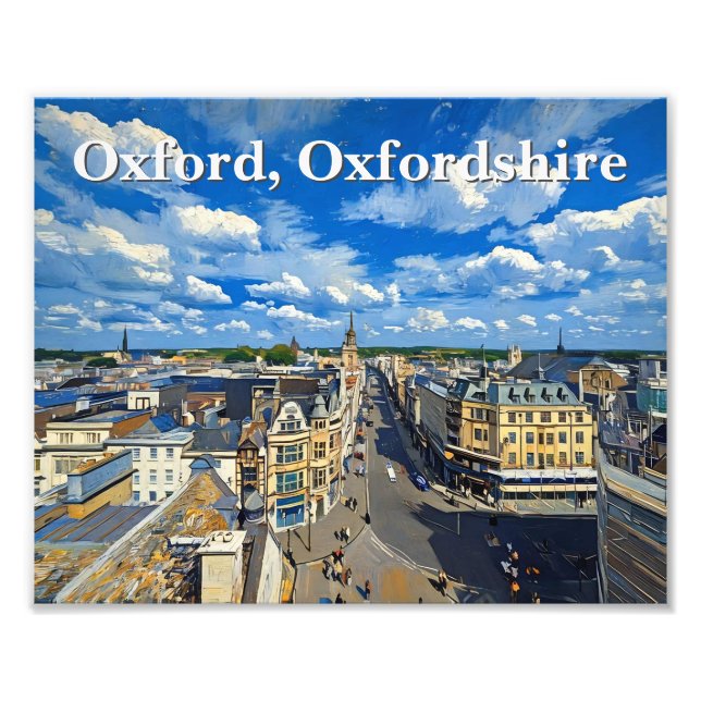 Skyline of Historic Oxford Painting Photo Print (Front)