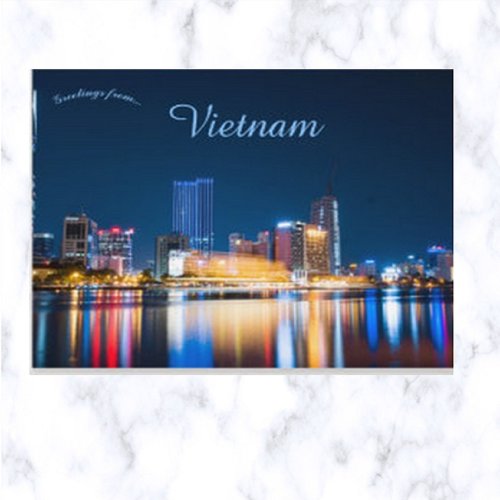 Skyline of Ho Chi Minh City At Night Postcard