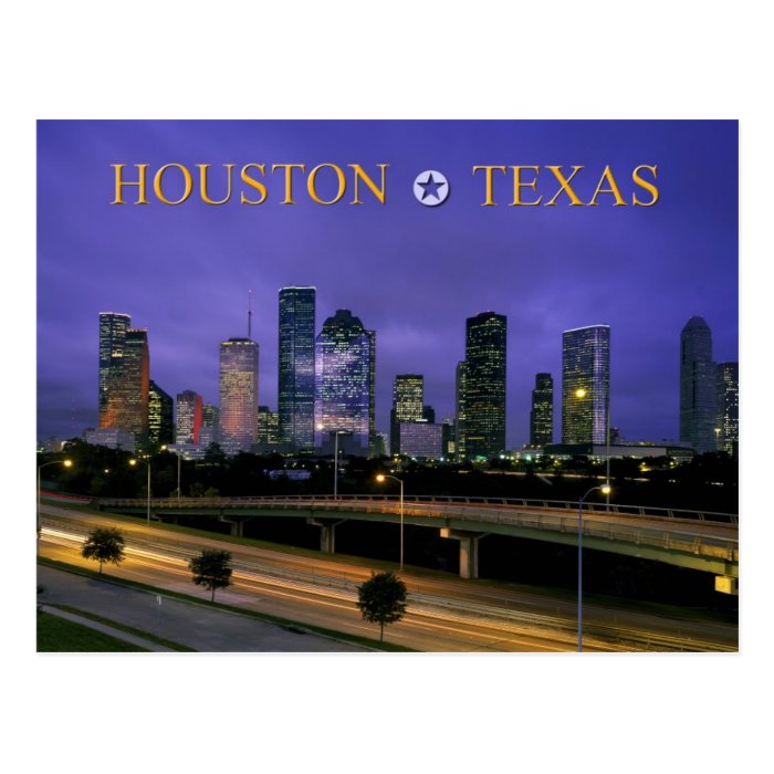 Skyline of Houston, Texas at dusk Postcard