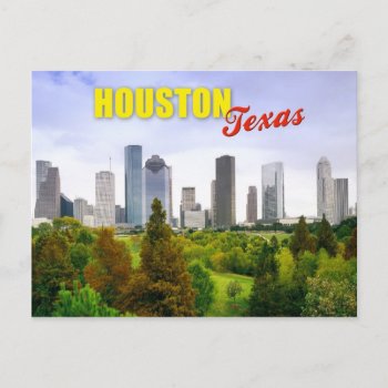 Skyline Of Houston  Texas Postcard by HTMimages at Zazzle