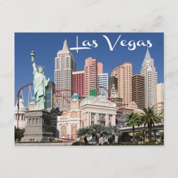 Skyline Of Las Vegas  Nevada Casino Postcard by merrydestinations at Zazzle