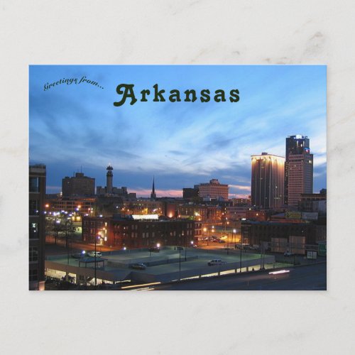 Skyline of Little Rock Arkansas Postcard