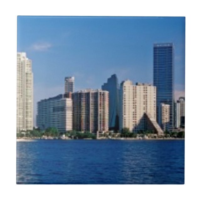Skyline of Miami, Florida Ceramic Tile (Front)