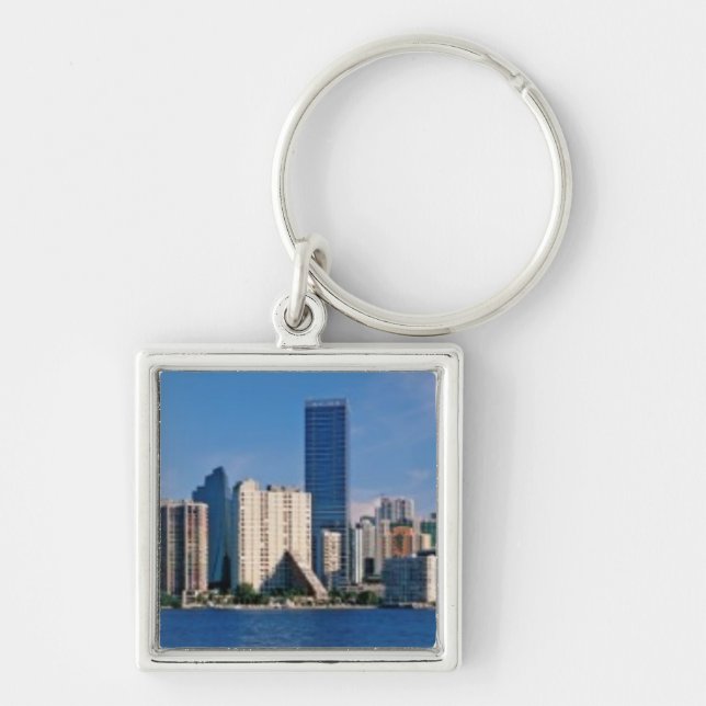 Skyline of Miami, Florida Keychain (Front)