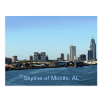Skyline of Mobile, AL Postcard